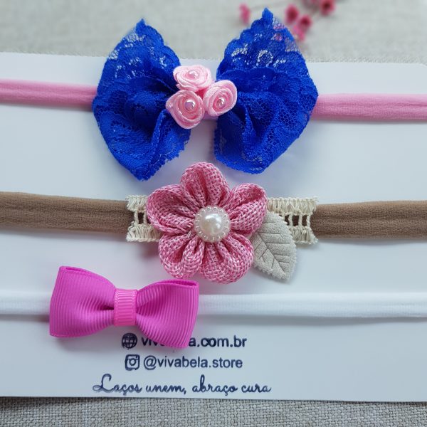 Laço Baby Coleção Olivia - Kit c/3