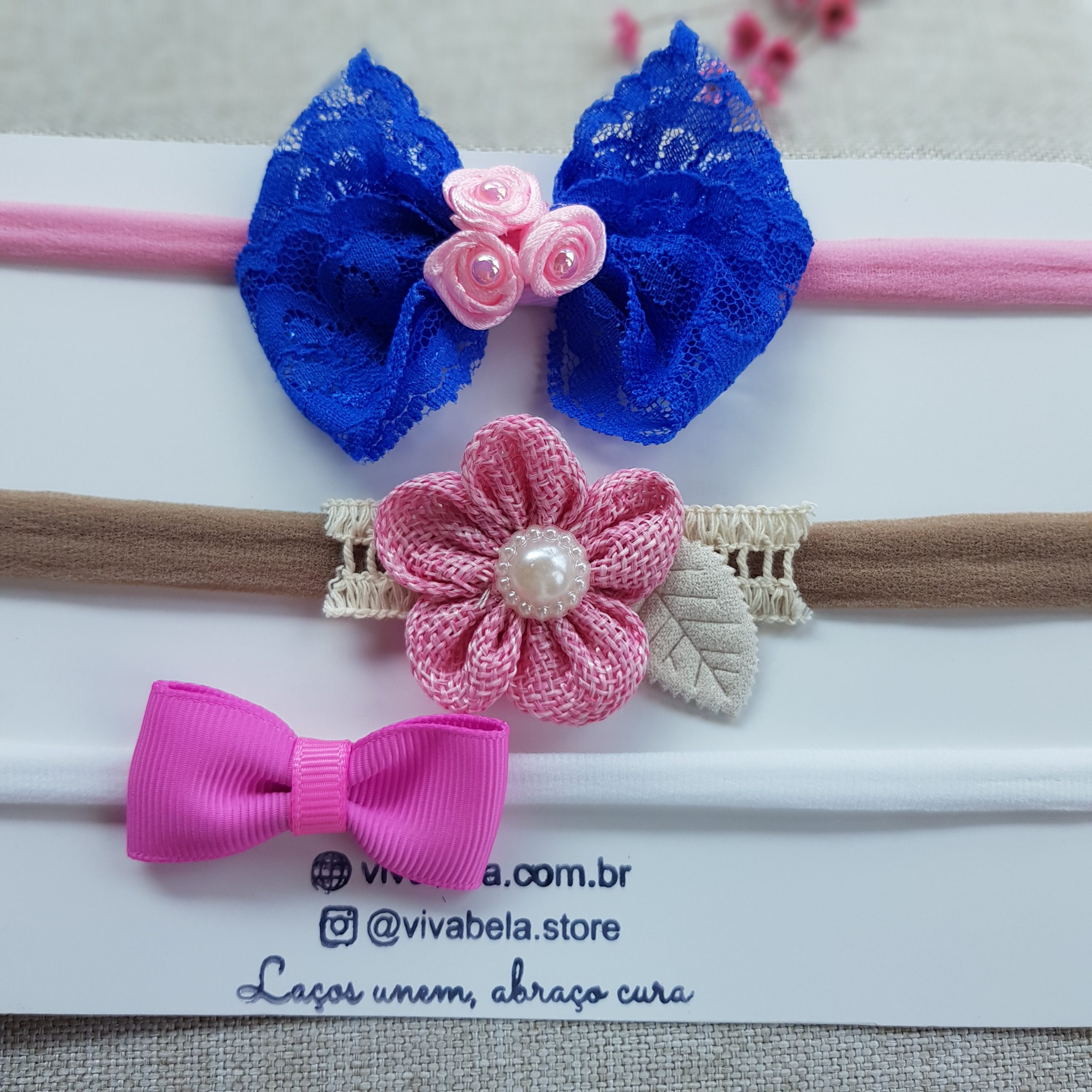 Laço Baby Coleção Olivia - Kit c/3