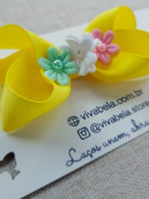 Laço Infantil Artesanal Amarelo – Lia