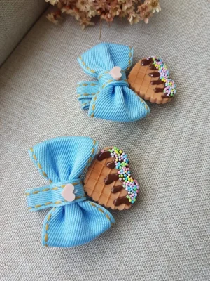 Laço Infantil Artesanal Azul – Bianca